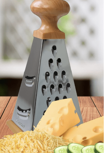 Chefline Multi Slicer42 - Sc13 Kitchen Grater Square Grater Stainless Steel with Non-Slip Base 20 cm High 4 Grating Surfaces Grater for Vegetables, Fruits, Cheese, Tower Grater, Stainless Steel Grater, Slicer - Image 2